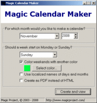 Magic Calendar Maker screenshot